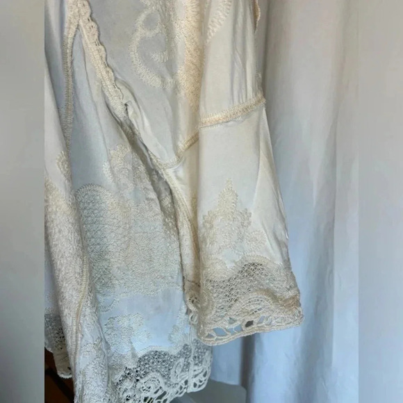 SPIAGGIA DOLCE lace trim and embroidered blouse Size M - Picture 3 of 11